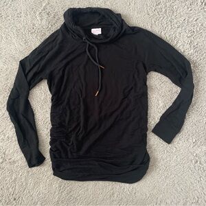 Isabel Maternity Ingrid & Isabel XS Drawstring Cowl Neck Long Stretchy Top Black